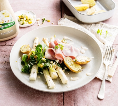 Slaatje met witte asperges - Salade d'asperges blanches