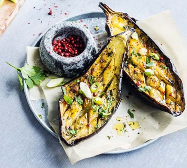 Geroosterde aubergines - Aubergines grillées