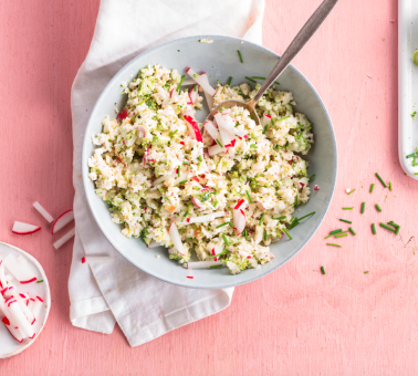 couscoussalade van broccoli en bloemkool - taboulé au chou-fleur et au brocoli