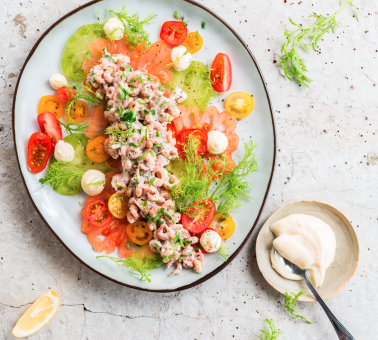 Garnaalsalade met tomaat - Salade fraîche de tomates-crevettes