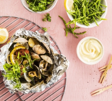 BBQ-papillot vongole